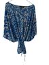 Effortless Style by citiknits Print Blue White Blouse Size M - photo 1