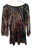 B.l.e.u. Animal Print Floral Multi Color Long Sleeve Blouse Size XL - photo 1