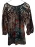 B.l.e.u. Animal Print Floral Multi Color Long Sleeve Blouse Size XL - photo 2