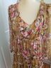 OPT 100% Polyester Floral Tan Pink Ivory Cocktail Dress Size L - photo 12