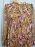 OPT 100% Polyester Floral Tan Pink Ivory Cocktail Dress Size L - photo 5