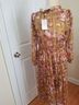 OPT 100% Polyester Floral Tan Pink Ivory Cocktail Dress Size L - photo 7
