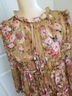 OPT 100% Polyester Floral Tan Pink Ivory Cocktail Dress Size L - photo 8