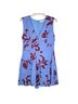 Thakoon Collective 58% Viscose 42% Rayon 100% Polyester Floral Blue Purple Romper Size 8 - photo 1