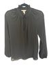 H&M 100% Polyester Black Long Sleeve Blouse Size XS - photo 1