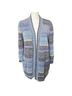White + Warren 100% Cotton Stripes Blue Gray Cardigan Size S - photo 1
