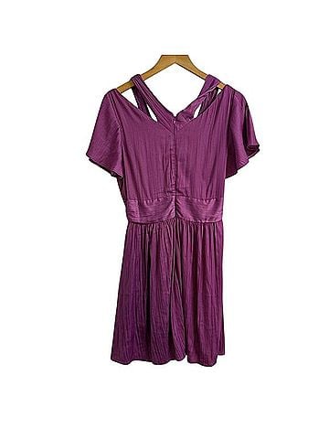 Anthropologie V-Neck Vibrant Mini Dress Casual Dress (view 2)