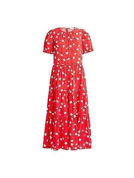 J.Crew Floral Puff Sleeve Tiered Cottagecore Midi Casual Dress (view 1)