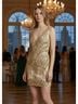 Alyce Designs 100% Polyester Gold Ivory Cocktail Dress Size 4 - photo 3