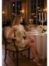 Alyce Designs 100% Polyester Gold Ivory Cocktail Dress Size 4 - photo 8