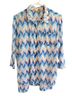 Roberta Roller Rabbit 100% Cotton Chevron-herringbone Multi Color Button-Down Shirt Size M - photo 1