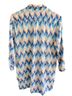 Roberta Roller Rabbit 100% Cotton Chevron-herringbone Multi Color Button-Down Shirt Size M - photo 2