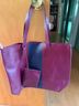 J.Crew Burgundy Blue Leather Tote One size - photo 3