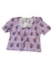 Rhode 100% Linen Floral Purple Short Sleeve Blouse Size L - photo 3