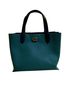 Coach 100% Leather Color Block Teal Blue Tote One size - photo 1