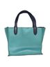 Coach 100% Leather Color Block Teal Blue Tote One size - photo 2