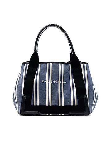 Balenciaga Canvas Striped Navy Cabas S (view 1)