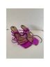 Schutz 100% Leather Print Purple Sandals Size 9 - photo 3