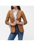 J.Crew 98% Wool 2% Elastane 100% Polyester Solid Brown Blazer Size 14 - photo 8