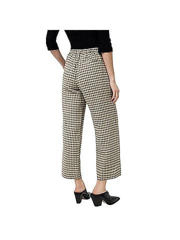 Jigsaw Linen Check Palazzo Trouser Casual Pants (view 2)