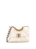 Chanel 100% Leather White 19 Flap Bag Quilted Leather Medium One size - photo 1