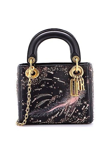 Christian Dior Lady Dior Chain Bag Embroidered Calfskin Mini (view 1)
