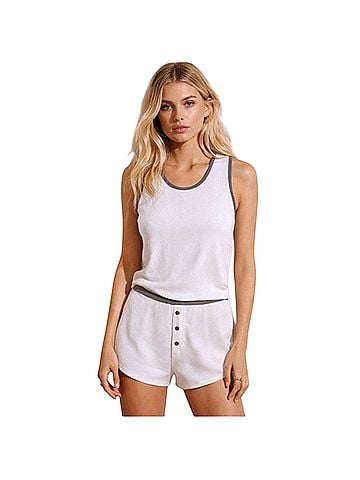 Plush Plush Contrast Trim Jersey Lounge Set Shorts (view 1)