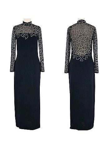 St. John Evening Rhinestone Heart Embellished Knit Gown Cocktail Dress (view 1)