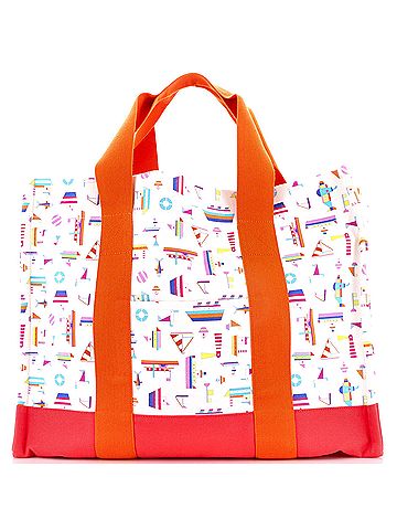 Hermès Petit Chartier Nappy Bag Printed Toile Large (view 1)