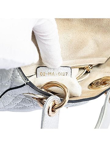 Dior Mini Metallic Calfskin Cannage Supple Lady Dior (view 2)