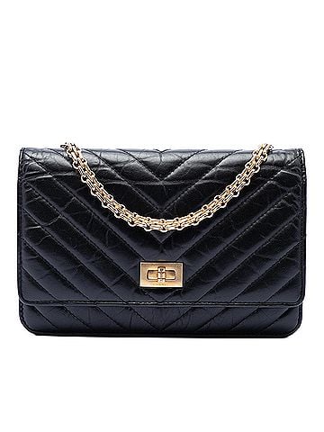 Chanel Reissue 2.55 Chevron Aged Calfskin Wallet on Chain (view 1)