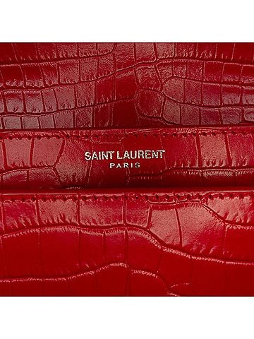 Saint Laurent Medium Croc Embossed Leather Monogram Sunset Crossbody (view 2)