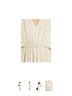 Samsoe Samsoe 100% Recycled Polyester Polka Dots Tan Ivory White Casual Dress Size S - photo 8