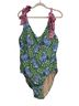 Printfresh Floral Animal Print Green Pink Blue White One Piece Swimsuit Size 2X - photo 1
