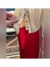 Tory Burch 100% Silk Red Ivory Cocktail Dress Size 4 - photo 6