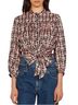 Sandro 100% Silk Floral Black Pink 3/4 Sleeve Blouse Size 2 - photo 1