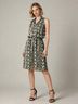 MSK 100% Polyester Snake Print Blue Black Casual Dress Size 6 - photo 4