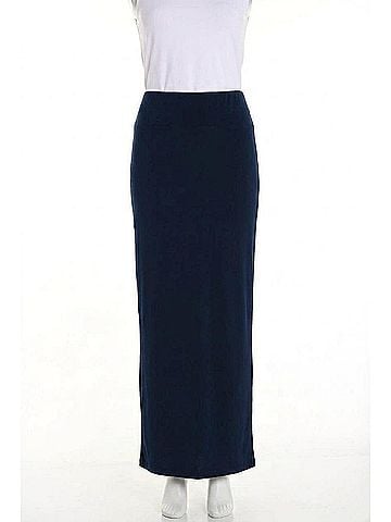 Frank Lyman Design High Waist Pull On Pencil Maxi Skirt in Midnight (view 1)
