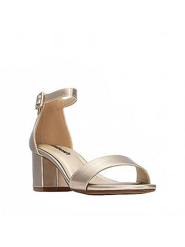 XTI Women's Block Heel Ankle Strap Sandals in Gold (view 2)