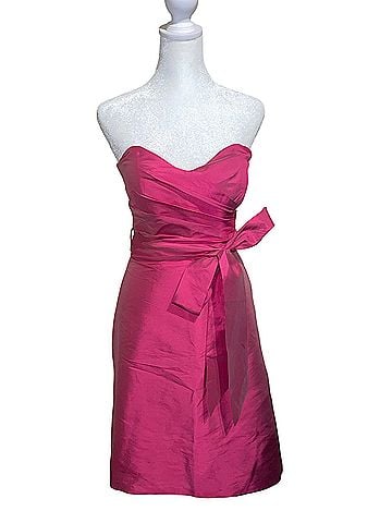 Alfred Sung Strapless Chiffon Bow Cocktail Dress (view 1)