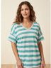 Chico's Stripes Blue White Short Sleeve Top Size XL - photo 4