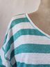Chico's Stripes Blue White Short Sleeve Top Size XL - photo 6