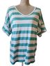 Chico's Stripes Blue White Short Sleeve Top Size XL - photo 1
