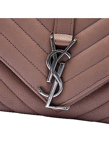 Saint Laurent Medium Chevron Sheepskin Monogram College Satchel (view 2)