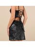 Lulus 100% Faux Leather Floral Black Skort Size S - photo 5