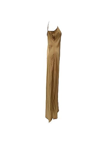 Nili Lotan Nili Lotan V-Neck Slip Maxi Dress in Brown Silk (view 2)
