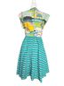 Retrolicious 100% Cotton Floral Stripes Multi Color Casual Dress Size S - photo 2