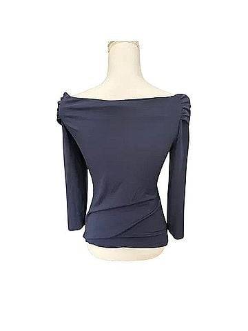 Michael Kors Collection Off The Shoulder Twist Front Stretch Jersey Top Long Sleeve T-Shirt (view 2)