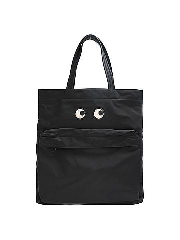 Anya Hindmarch Anya Hindmarch I am a Plastic Bag Tote Bag in Black Nylon (view 1)