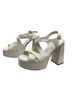 Larroudé 100% Leather White Sandals Size 9 - photo 3